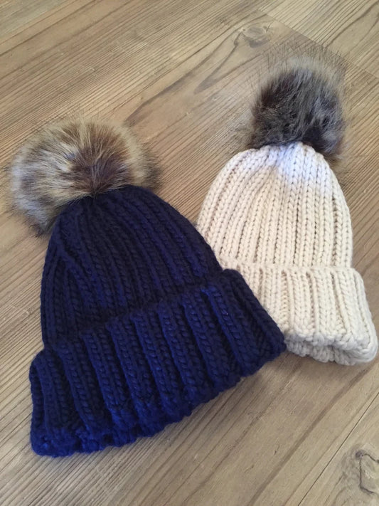 Matching Adults & Children’s Bobble Hat, Childs Pom Pom Beanie, Infant Beanie, Childrens Beanie, Pom Pom Hat, Woolly Hat, Junior Woollen Hat