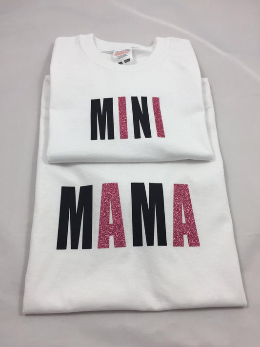 Mama & Mini T Shirt Set, Mummy T-Shirts, Bestie T-Shirts, Matching T-Shirts, Twinning T-Shirts