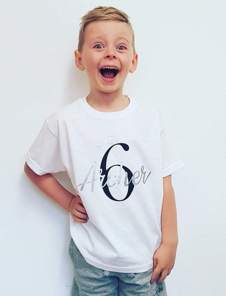 Children's Age Birthday T Shirt - Children's T-Shirts - Boys T-Shirt - Girls T-Shirt - Kids Tops - Kids Tees - Baby Tees - Toddler Tees