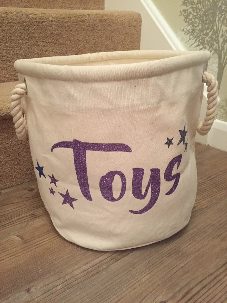 Children's Storage Bag - Toy Storage - Personalised Toy Bag - Knitting Bag - Toy Basket - Dog Toy Bag - Laundry Bag - Trug - Kids Toy Bag