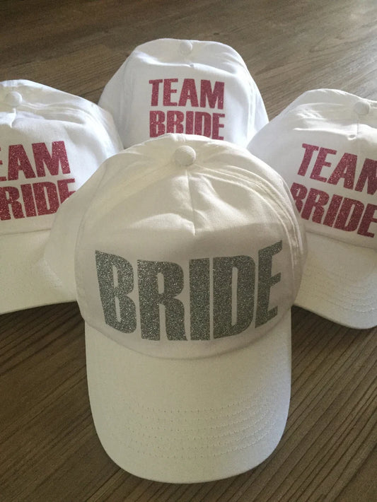 Team Bride Cap - Bachelorette - Bride Tribe Hat - Bride Squad Cap - Hen Do - Hen Party - Bridal - Bridesmaid Cap - Bride To Be - Headwear