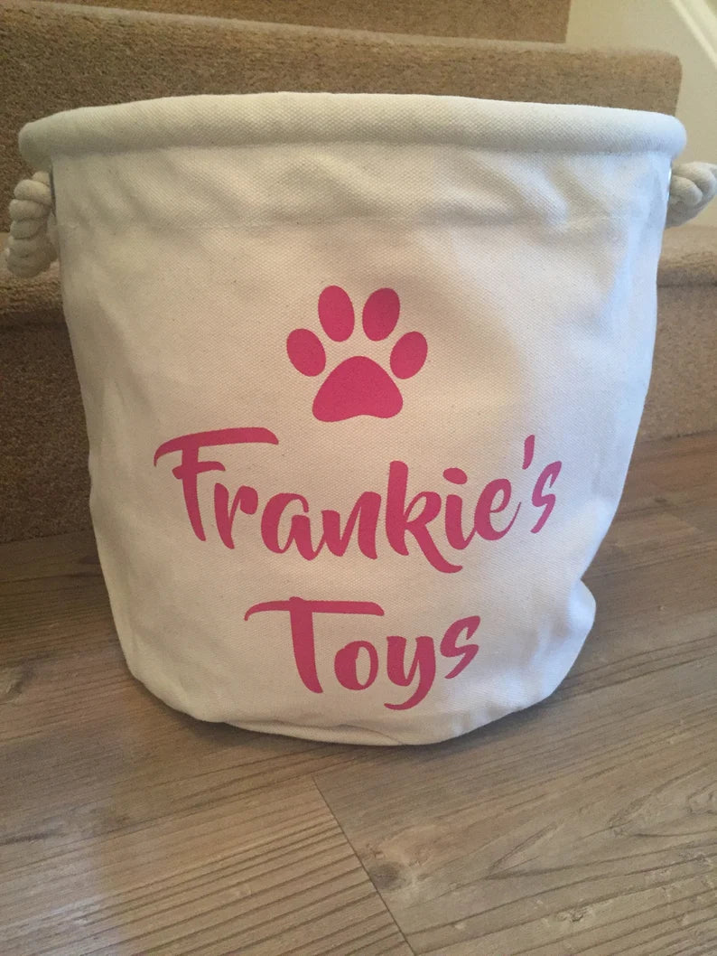 Dog Toy Storage Bag - Personalised - Toy Bag - Boys Toy Bag - Knitting Bag - Log Storage - Dog Toy Bag - Laundry - Trug - Shoe Bag - Dog