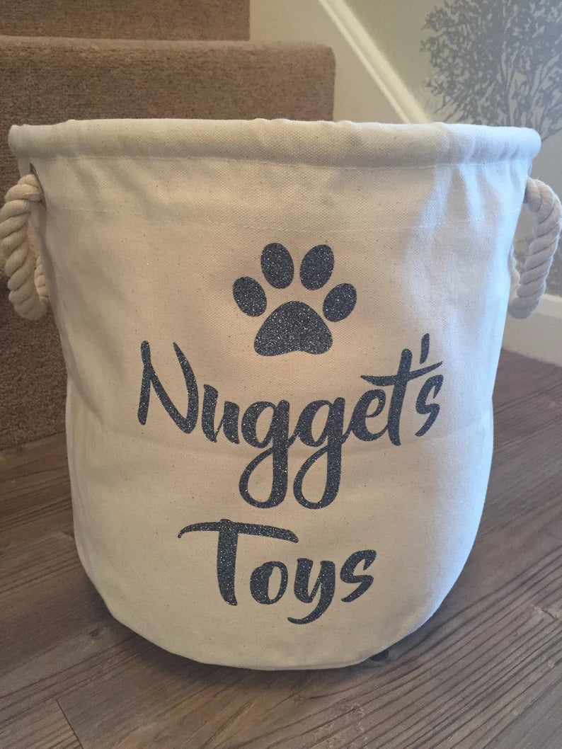 Dog Toy Storage Bag - Personalised - Toy Bag - Boys Toy Bag - Knitting Bag - Log Storage - Dog Toy Bag - Laundry - Trug - Shoe Bag - Dog