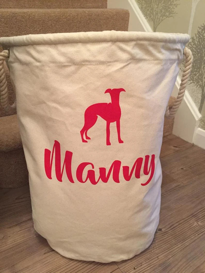 Dog Toy Storage Bag - Personalised - Toy Bag - Boys Toy Bag - Knitting Bag - Log Storage - Dog Toy Bag - Laundry - Trug - Shoe Bag - Dog