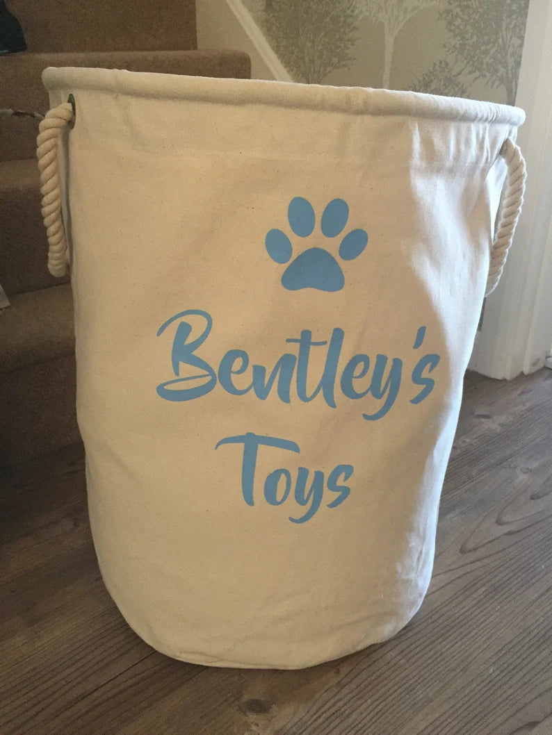 Dog Toy Storage Bag - Personalised - Toy Bag - Boys Toy Bag - Knitting Bag - Log Storage - Dog Toy Bag - Laundry - Trug - Shoe Bag - Dog