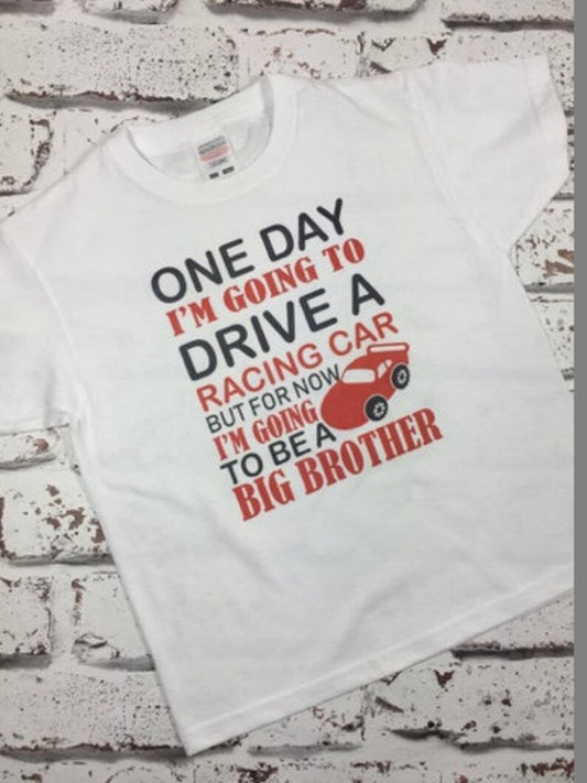 Big Brother Race Car T Shirt - Children's T-Shirts - Boys T-Shirt - Girls T-Shirt - Kids Tops - Kids Tee - Baby Tees - Toddler Tees- Sibling