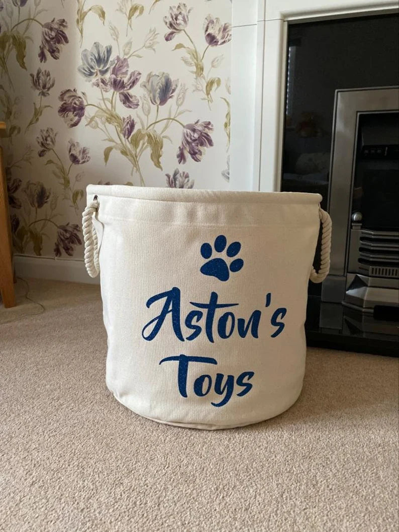 Dog Toy Storage Bag - Personalised - Toy Bag - Boys Toy Bag - Knitting Bag - Log Storage - Dog Toy Bag - Laundry - Trug - Shoe Bag - Dog