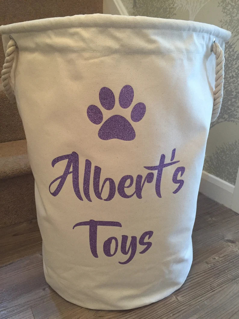 Dog Toy Storage Bag - Personalised - Toy Bag - Boys Toy Bag - Knitting Bag - Log Storage - Dog Toy Bag - Laundry - Trug - Shoe Bag - Dog