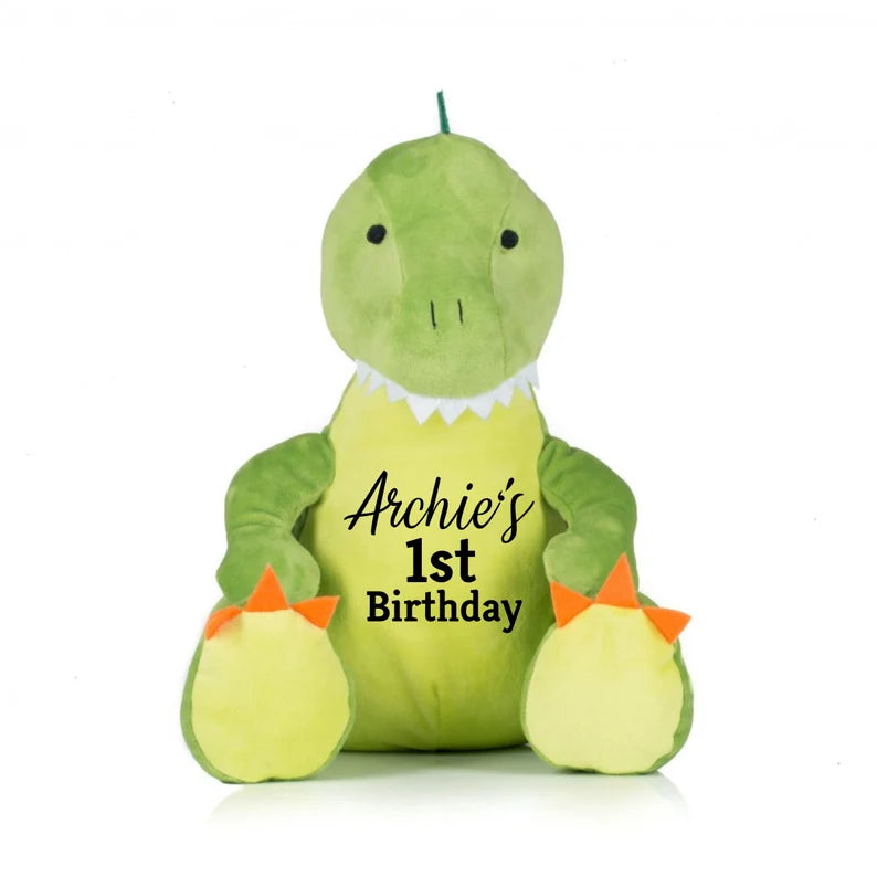 Personalised Dinosaur Soft Toy - Dinosaur Teddy - Dino - Tyrannosaurus Rex Soft Toy - Dino Plush Toy- Baby Toy - Childs Toy - New Baby