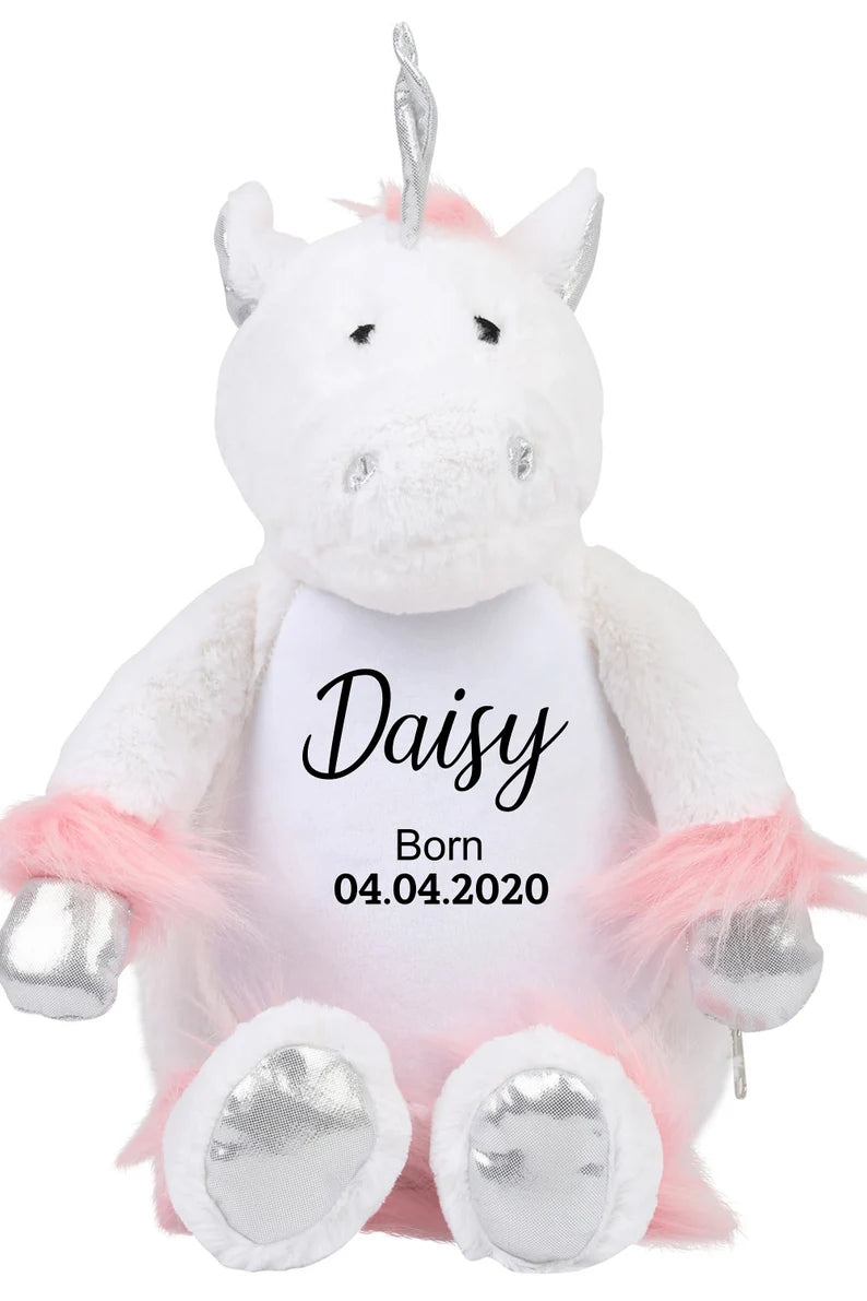 Personalised Unicorn Soft Toy - Teddy Bear - Soft Toy - Bear Plush Toy- Baby Toy - Childs Toy - New Baby - Isolation Present - Birthday