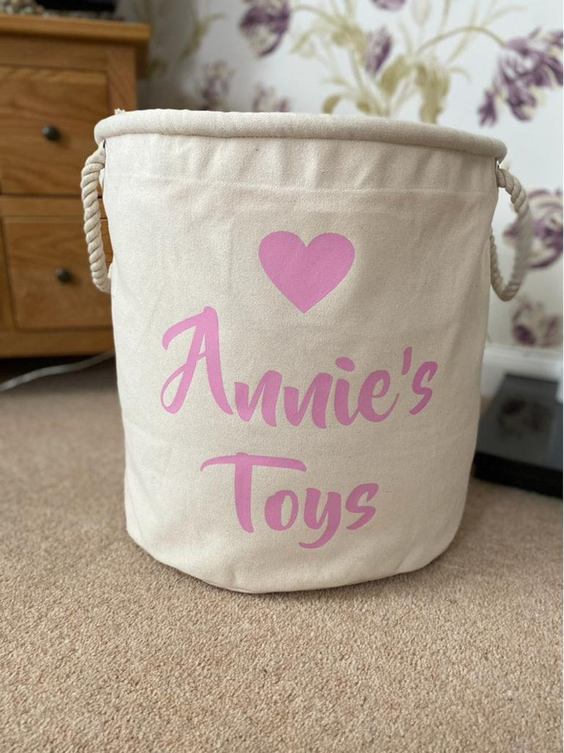 Children's Storage Bag - Toy Storage - Personalised Toy Bag - Knitting Bag - Toy Basket - Dog Toy Bag - Laundry Bag - Trug - Kids Toy Bag