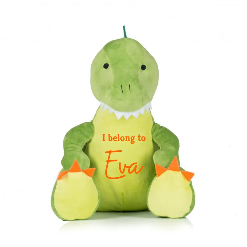 Personalised Dinosaur Soft Toy - Dinosaur Teddy - Dino - Tyrannosaurus Rex Soft Toy - Dino Plush Toy- Baby Toy - Childs Toy - New Baby