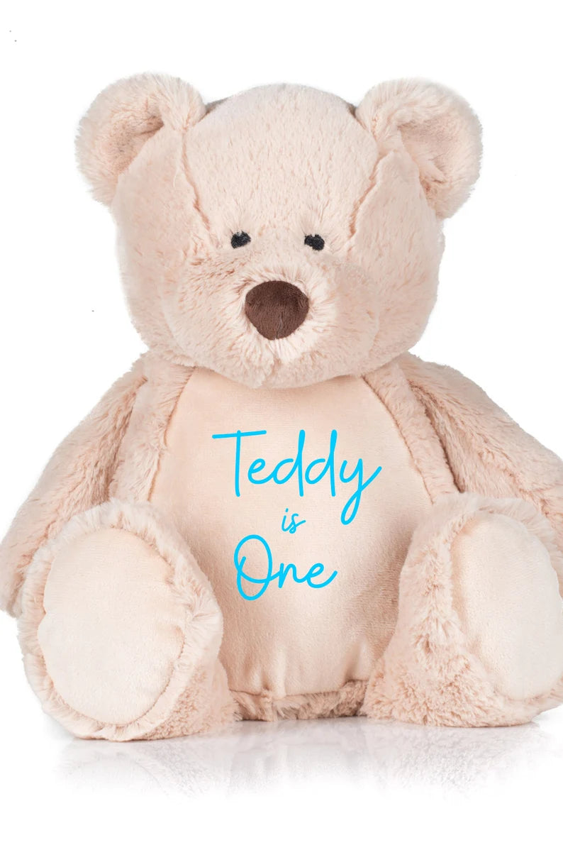 Personalised Brown Bear Soft Toy - Teddy Bear - Soft Toy - Bear Plush Toy- Baby Toy - Childs Toy - New Baby - Isolation Present - Birthday