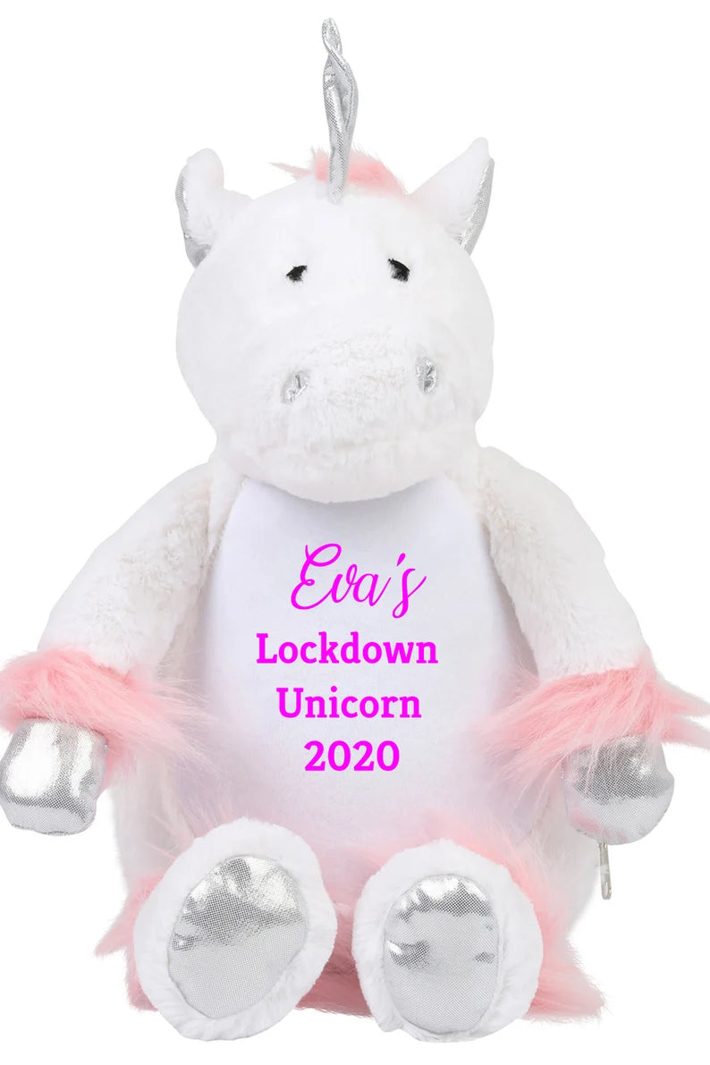 Personalised Unicorn Soft Toy - Teddy Bear - Soft Toy - Bear Plush Toy- Baby Toy - Childs Toy - New Baby - Isolation Present - Birthday