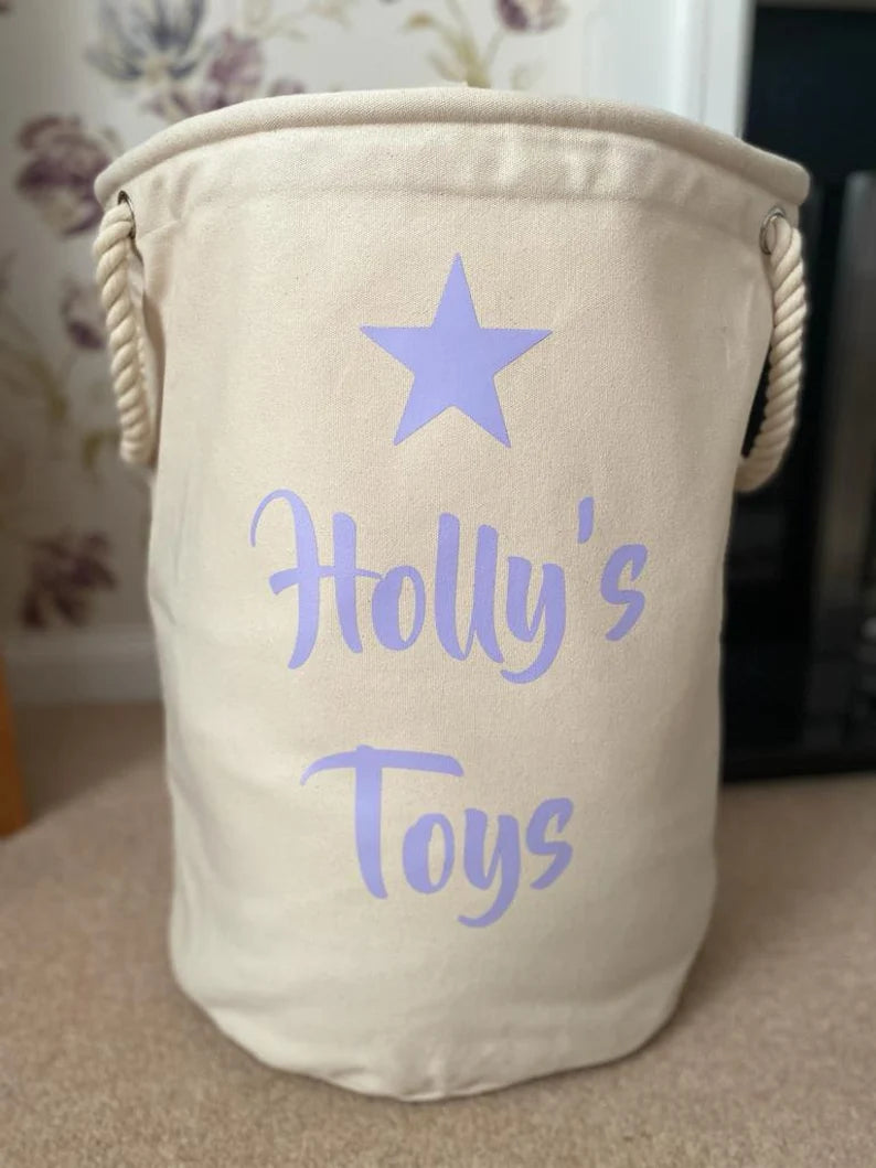 Children's Storage Bag - Toy Storage - Personalised Toy Bag - Knitting Bag - Toy Basket - Dog Toy Bag - Laundry Bag - Trug - Kids Toy Bag