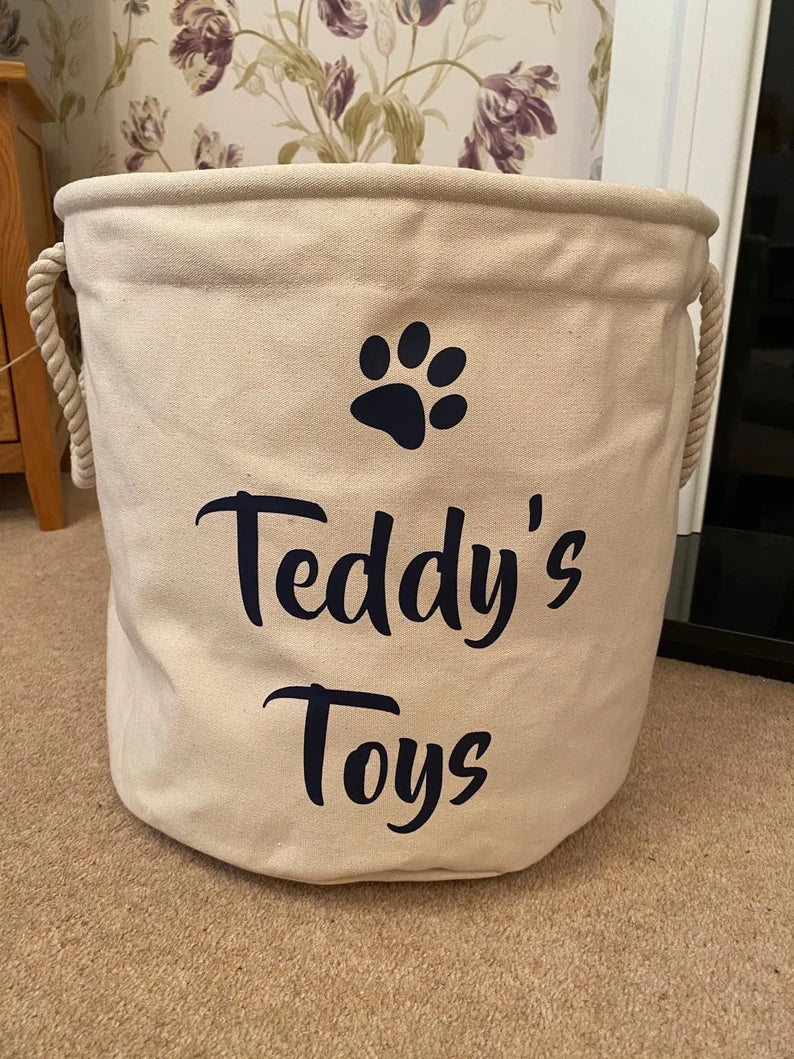 Dog Toy Storage Bag - Personalised - Toy Bag - Boys Toy Bag - Knitting Bag - Log Storage - Dog Toy Bag - Laundry - Trug - Shoe Bag - Dog