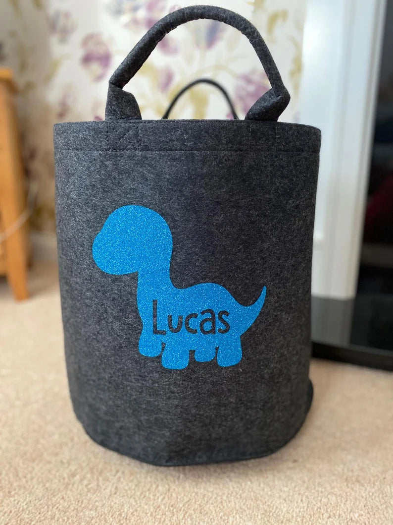 Personalised Dinosaur Storage - Laundry Bag - Storage Bag - Knitting Bag - Log Storage - Dog Toy Bag - Laundry - Trug - Shoe Bag - Toy Store