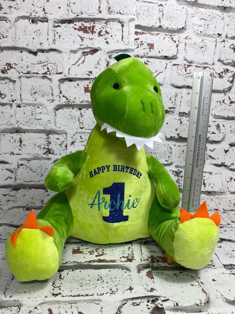 Personalised Dinosaur Soft Toy - Dinosaur Teddy - Dino - Tyrannosaurus Rex Soft Toy - Dino Plush Toy- Baby Toy - Childs Toy - New Baby