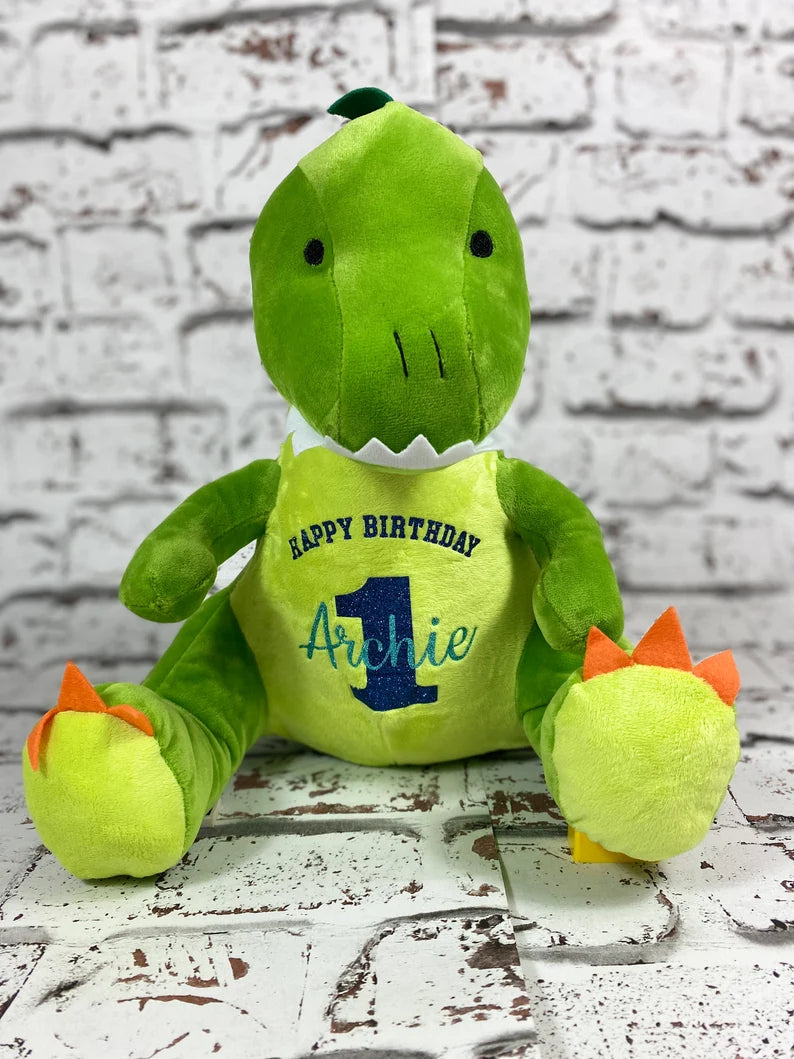 Personalised Dinosaur Soft Toy - Dinosaur Teddy - Dino - Tyrannosaurus Rex Soft Toy - Dino Plush Toy- Baby Toy - Childs Toy - New Baby