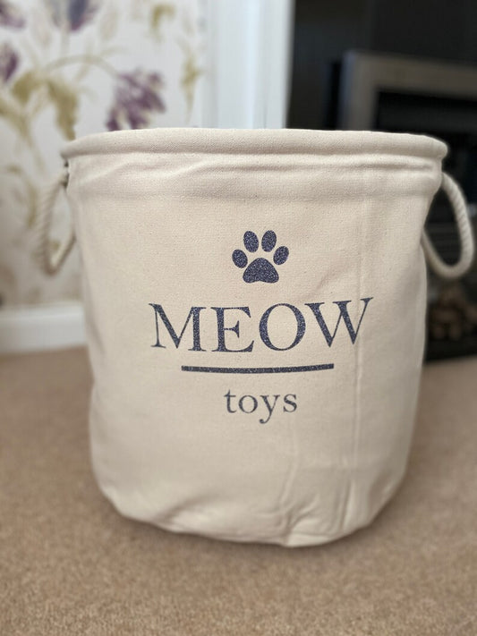 MEOW Storage Trug - Personalised Toy Bag - Storage Bag - Knitting Bag - Storage - Cat Toy Bag - Laundry - Trug - Storage Basket