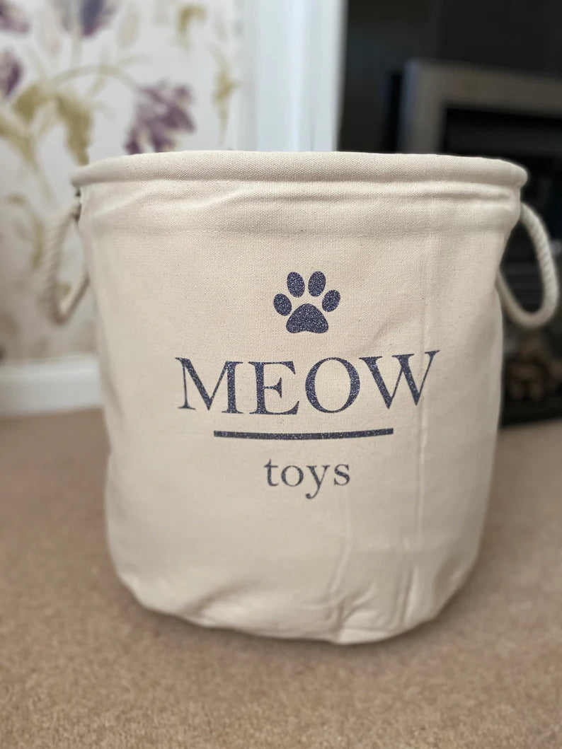 WOOF Storage Trug - Personalised Toy Bag - Storage Bag - Knitting Bag - Storage - Dog Toy Bag - Laundry - Trug - Storage Basket