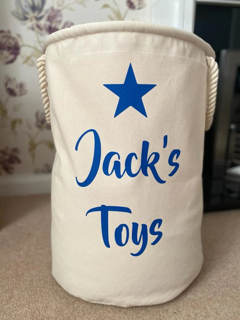 Children's Storage Bag - Toy Storage - Personalised Toy Bag - Knitting Bag - Toy Basket - Dog Toy Bag - Laundry Bag - Trug - Kids Toy Bag