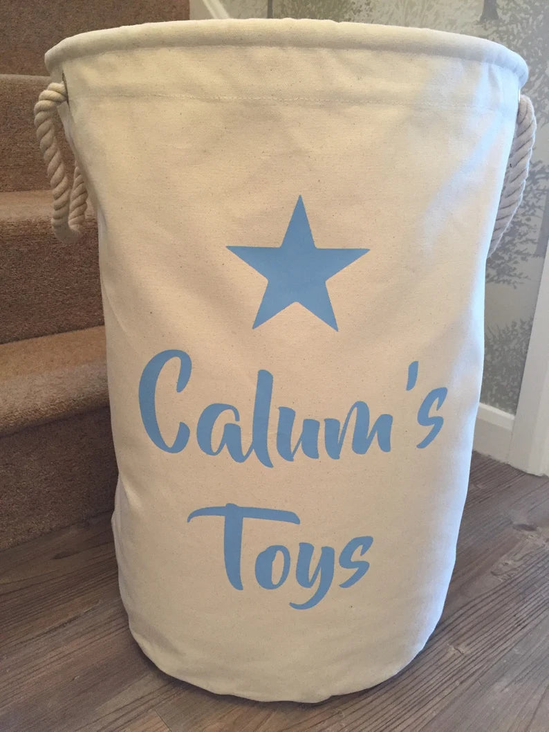 Children's Storage Bag - Toy Storage - Personalised Toy Bag - Knitting Bag - Toy Basket - Dog Toy Bag - Laundry Bag - Trug - Kids Toy Bag