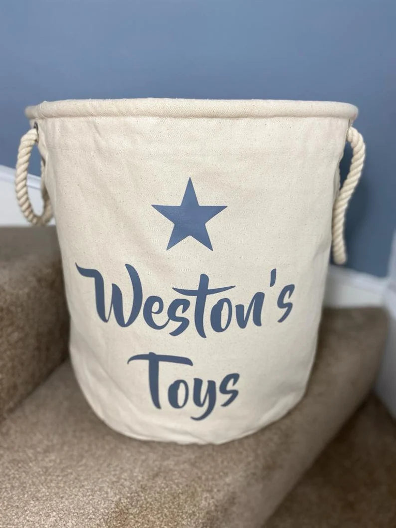 Children's Storage Bag - Toy Storage - Personalised Toy Bag - Knitting Bag - Toy Basket - Dog Toy Bag - Laundry Bag - Trug - Kids Toy Bag