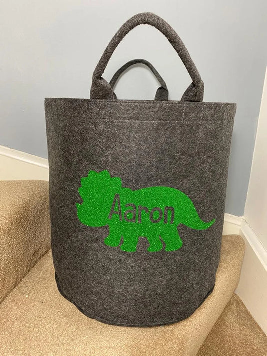 Personalised Dinosaur Storage - Laundry Bag - Storage Bag - Knitting Bag - Log Storage - Dog Toy Bag - Laundry - Trug - Shoe Bag - Toy Store