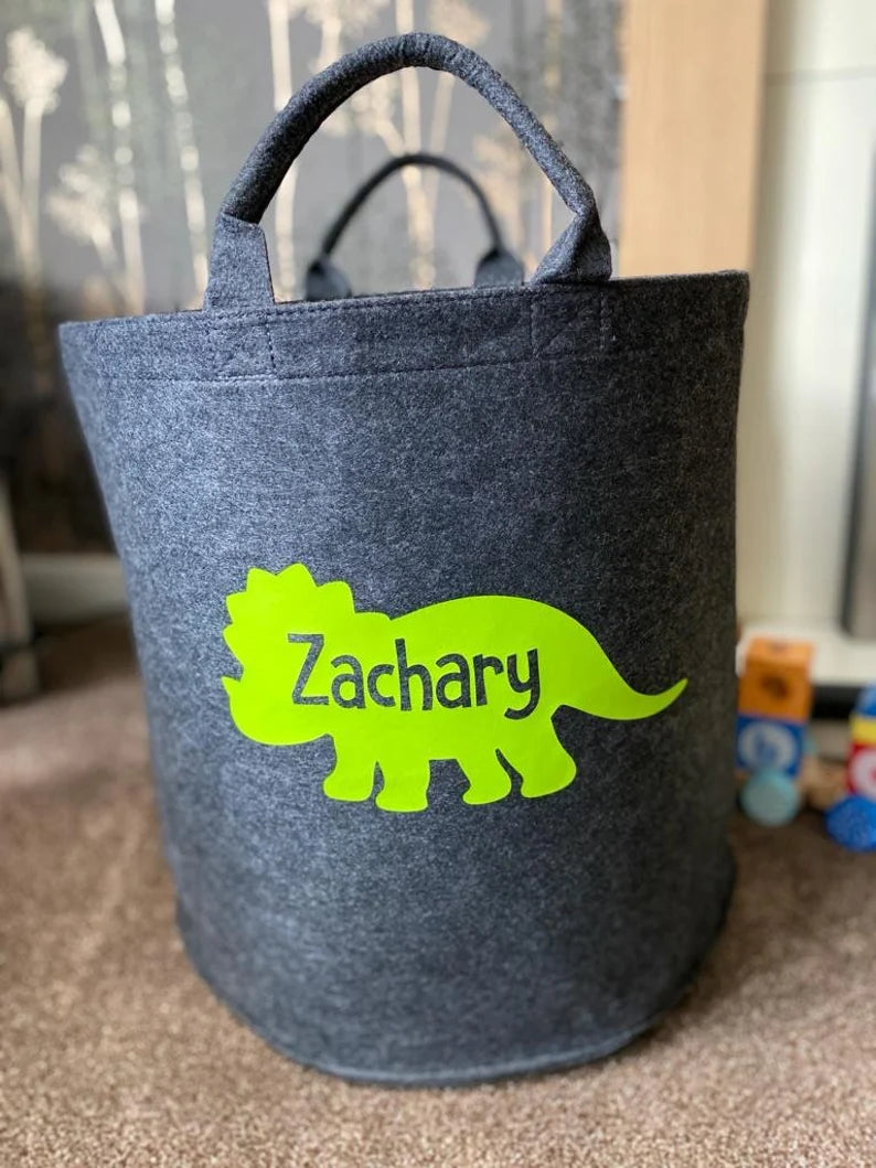 Personalised Dinosaur Storage - Laundry Bag - Storage Bag - Knitting Bag - Log Storage - Dog Toy Bag - Laundry - Trug - Shoe Bag - Toy Store