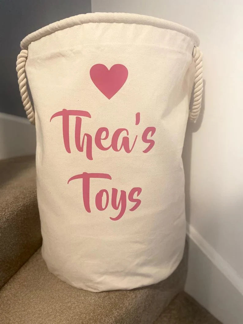 Children's Storage Bag - Toy Storage - Personalised Toy Bag - Knitting Bag - Toy Basket - Dog Toy Bag - Laundry Bag - Trug - Kids Toy Bag