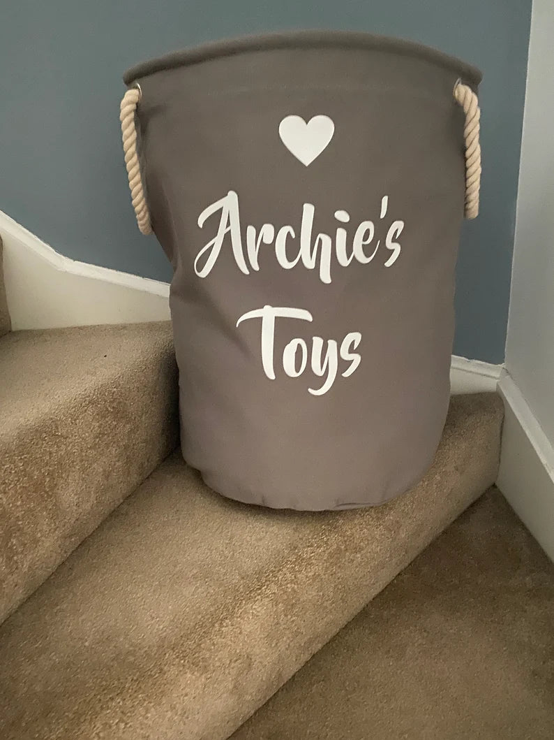 Children's Storage Bag - Toy Storage - Personalised Toy Bag - Knitting Bag - Toy Basket - Dog Toy Bag - Laundry Bag - Trug - Kids Toy Bag