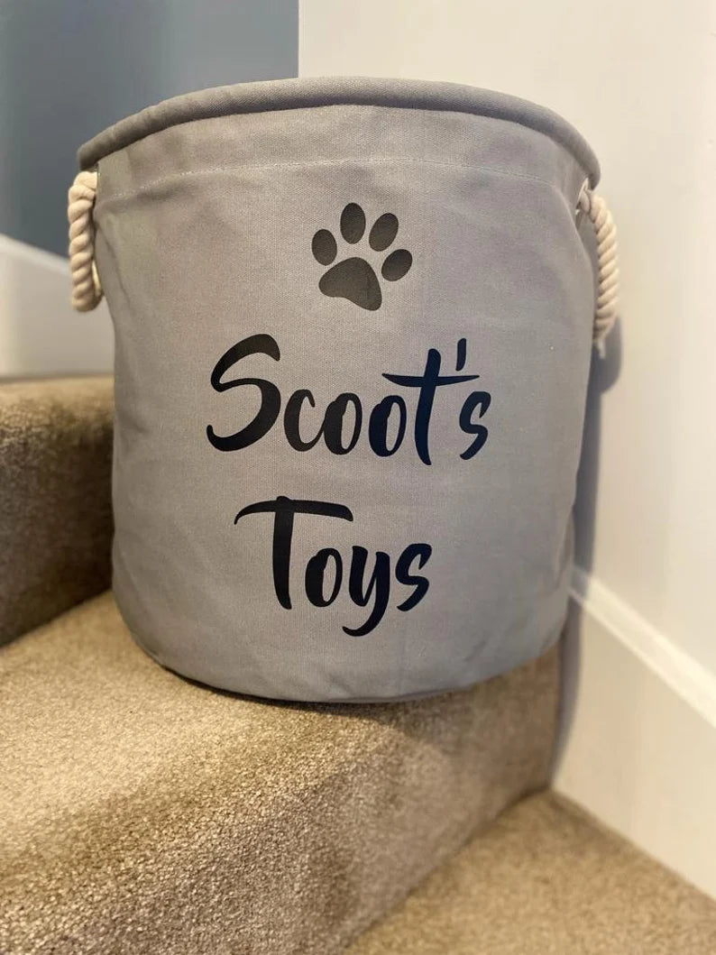 Dog Toy Storage Bag - Personalised - Toy Bag - Boys Toy Bag - Knitting Bag - Log Storage - Dog Toy Bag - Laundry - Trug - Shoe Bag - Dog