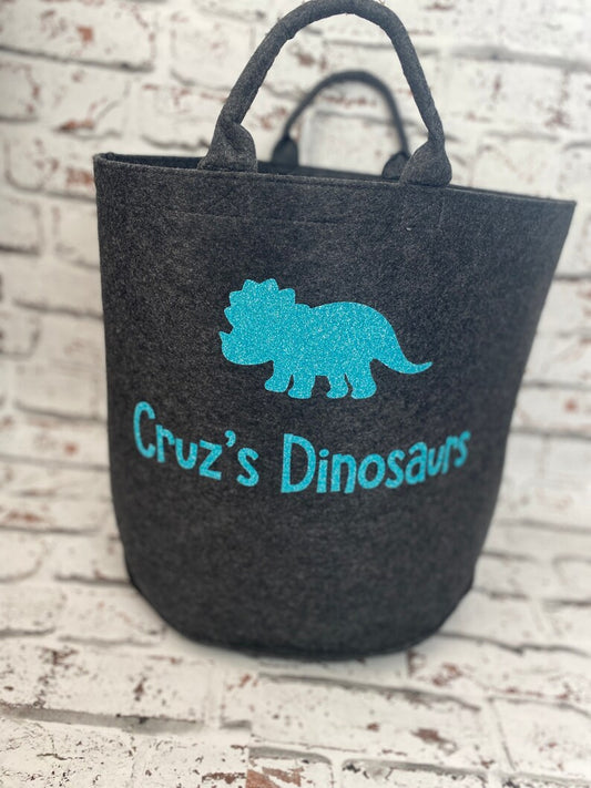 Personalised Dinosaur Storage - Laundry Bag - Storage Bag - Knitting Bag - Log Storage - Dog Toy Bag - Laundry - Trug - Shoe Bag - Toy Store