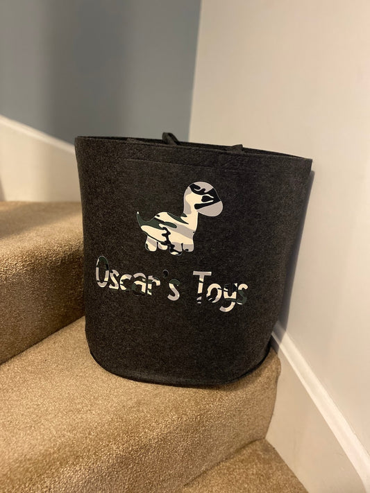 Personalised Dinosaur Storage - Laundry Bag - Storage Bag - Knitting Bag - Log Storage - Dog Toy Bag - Laundry - Trug - Shoe Bag - Toy Store