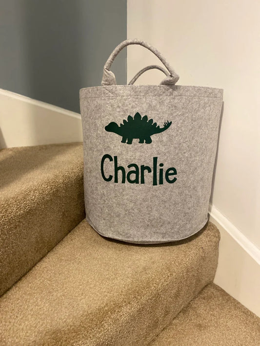 Personalised Dinosaur Storage - Laundry Bag - Storage Bag - Knitting Bag - Log Storage - Dog Toy Bag - Laundry - Trug - Shoe Bag - Toy Store