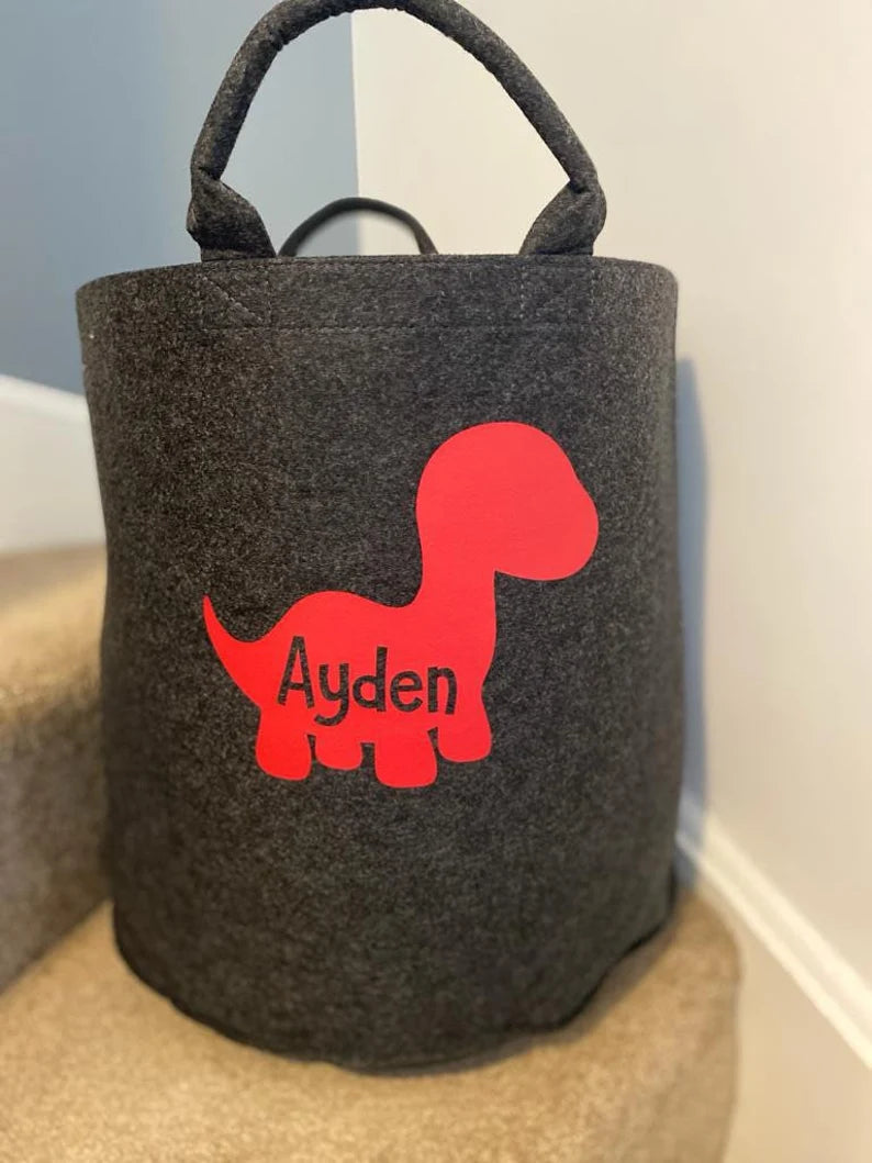 Personalised Dinosaur Storage - Laundry Bag - Storage Bag - Knitting Bag - Log Storage - Dog Toy Bag - Laundry - Trug - Shoe Bag - Toy Store