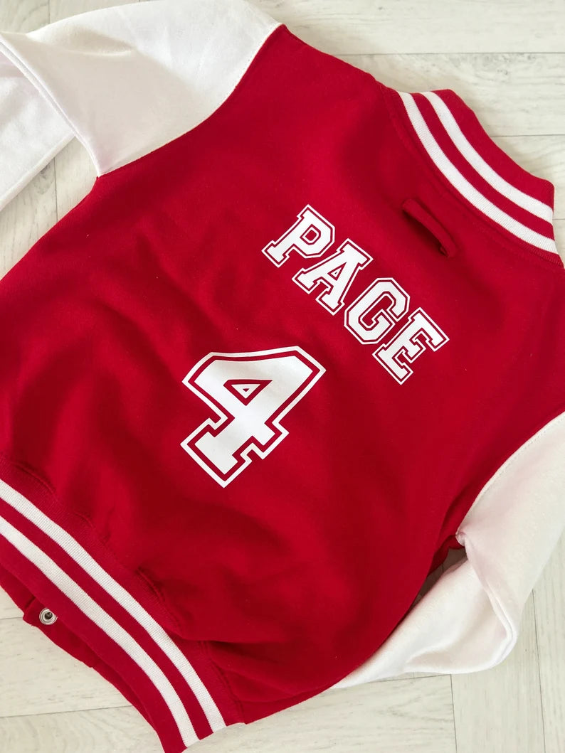 Childs Personalised Varsity Jacket - Kids Jacket - Boys Jacket - Girls Jacket - Childrens Jacket - Baseball Jacket - Sports Jacket