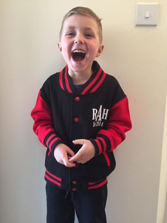 Childs Personalised Varsity Jacket - Kids Jacket - Boys Jacket - Girls Jacket - Childrens Jacket - Baseball Jacket - Sports Jacket