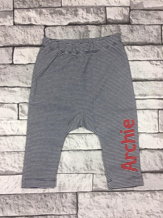 Personalised Baby Striped Leggings - Baby Loungewear - Lounging Set - Tracksuit - Baby Hoodie - Baby Leggings - Personalised Babywear