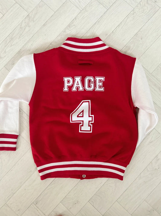 Childs Personalised Varsity Jacket - Kids Jacket - Boys Jacket - Girls Jacket - Childrens Jacket - Baseball Jacket - Sports Jacket