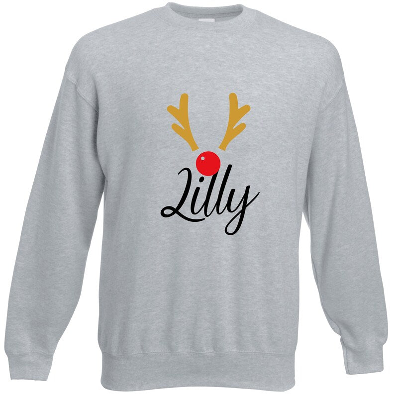 Personalised Adult Reindeer Name Jumper - Adult Sweatshirt - Adult Sweater - Personalised Jumper - Matching - Christmas - Xmas -Reindeer