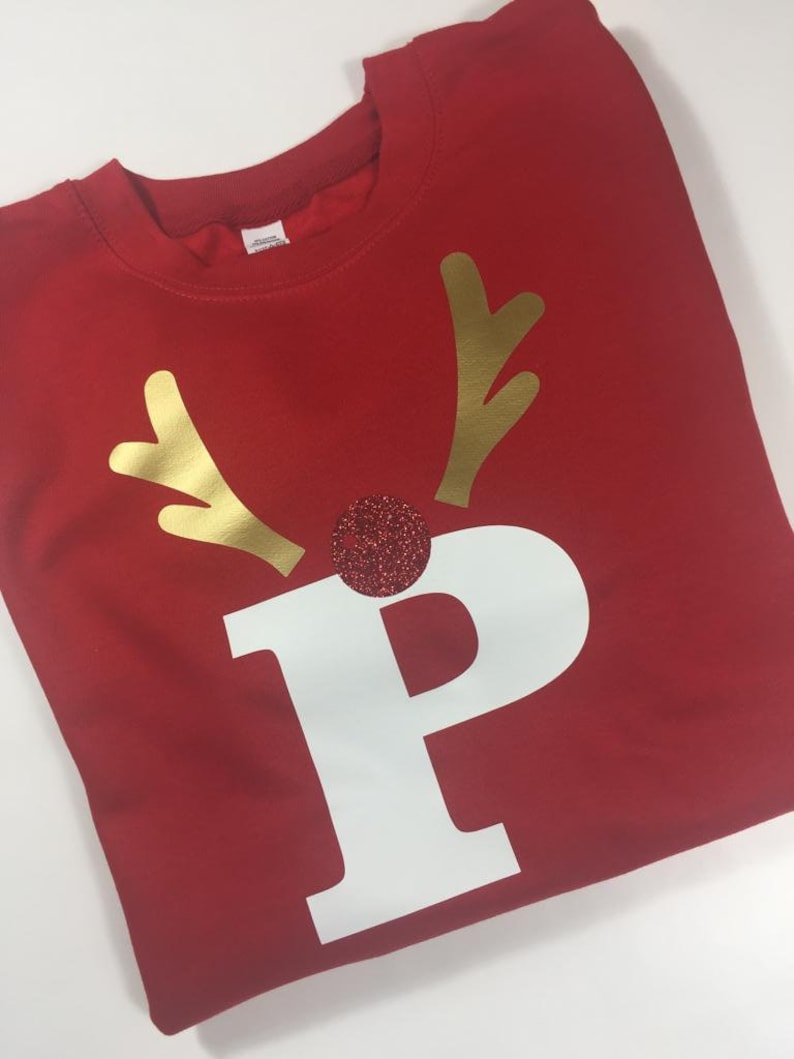 Personalised Adult Reindeer Initial Jumper - Adult Sweatshirt - Adult Sweater - Personalised Jumper - Matching - Christmas - Xmas -Reindeer