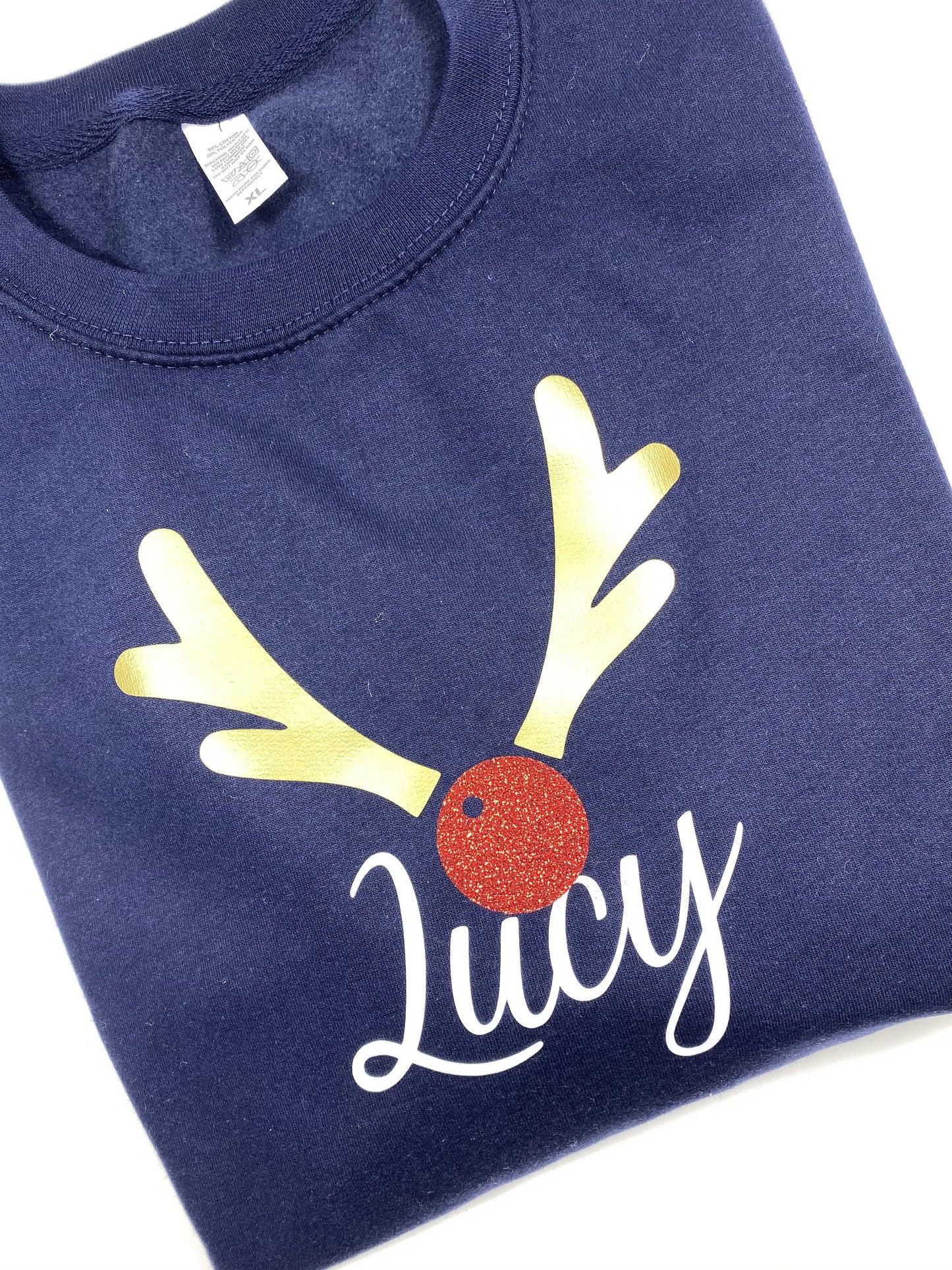 Personalised Adult Reindeer Name Sweatshirt